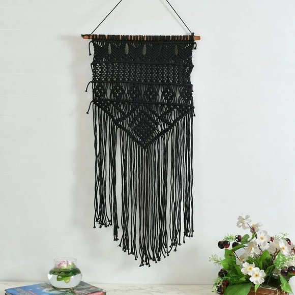 pepme Other - Macrame Wall Hanging, 4 Sections, Black